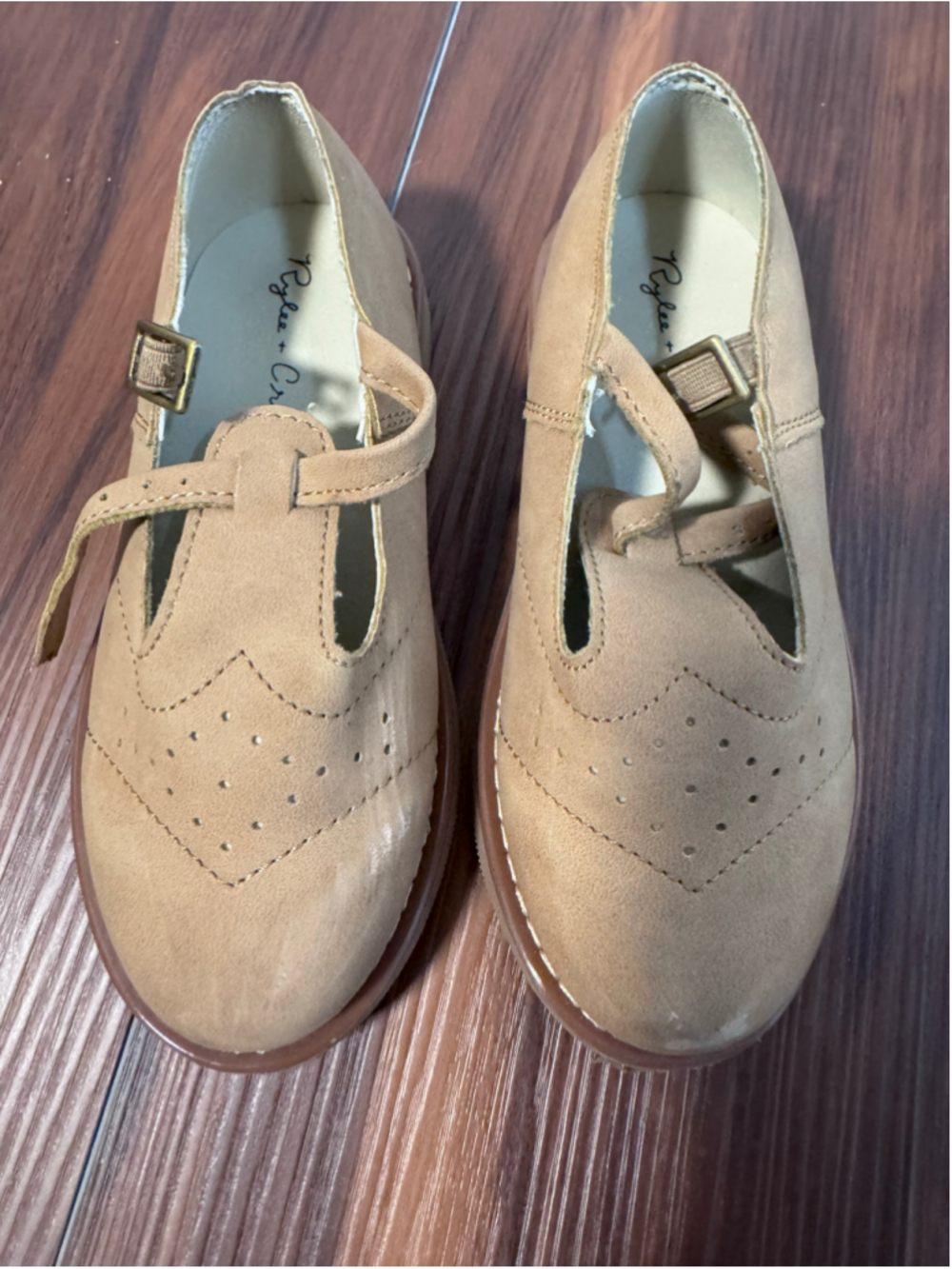 Girls Rylee + Cru Tan T-Strap Shoes Size 11